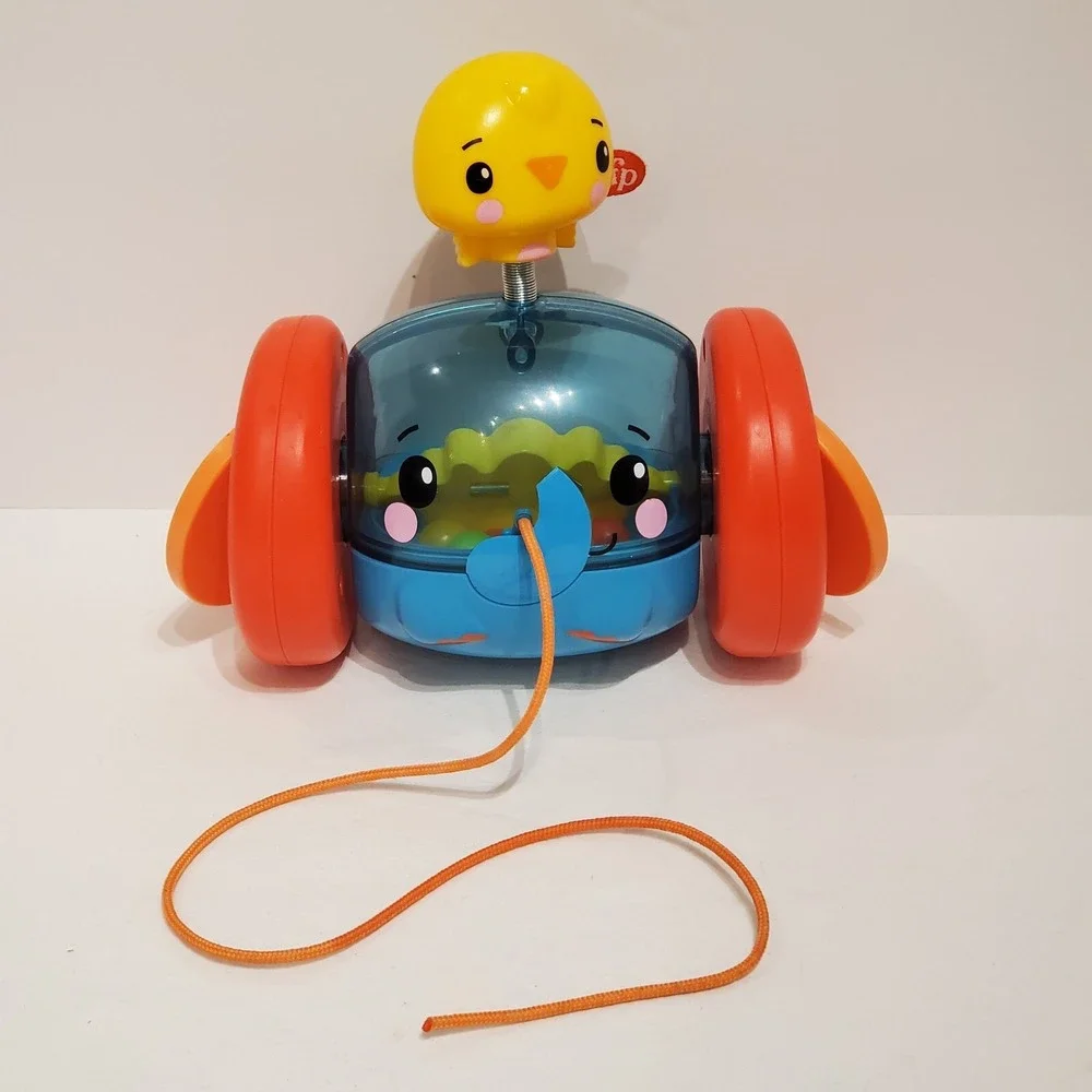 Fisher Price Pull Along Elephant Toy Birdie Popping Beads GTK14 2021 Blue Orange